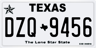 TX license plate DZQ9456