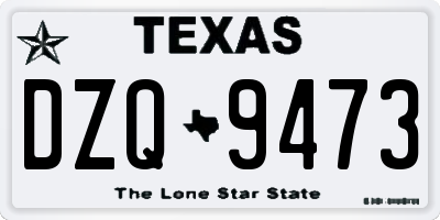 TX license plate DZQ9473