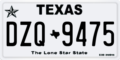 TX license plate DZQ9475