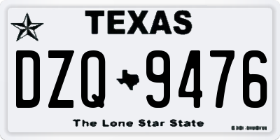 TX license plate DZQ9476