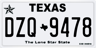 TX license plate DZQ9478