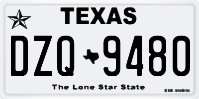 TX license plate DZQ9480