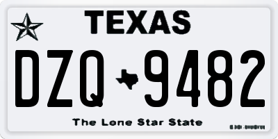 TX license plate DZQ9482