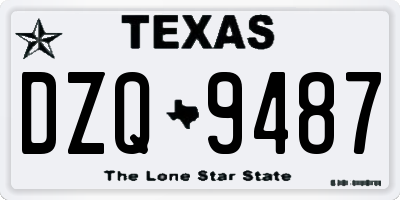 TX license plate DZQ9487