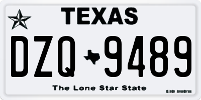 TX license plate DZQ9489