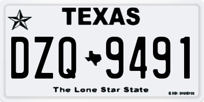 TX license plate DZQ9491