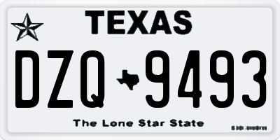 TX license plate DZQ9493