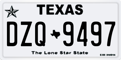 TX license plate DZQ9497