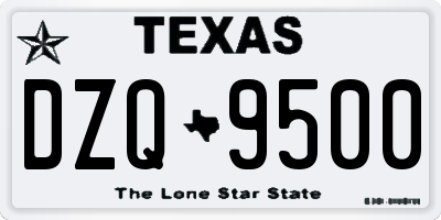TX license plate DZQ9500