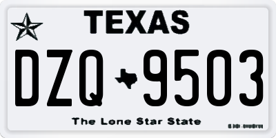 TX license plate DZQ9503