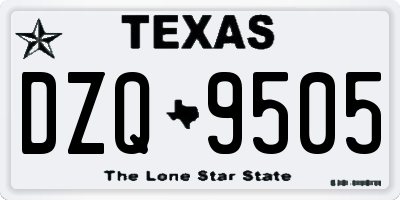 TX license plate DZQ9505