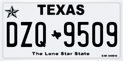 TX license plate DZQ9509