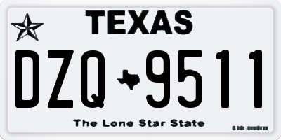 TX license plate DZQ9511