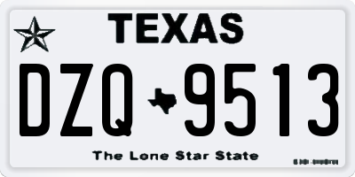 TX license plate DZQ9513