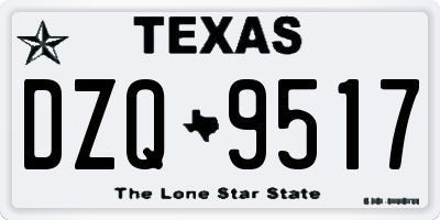 TX license plate DZQ9517