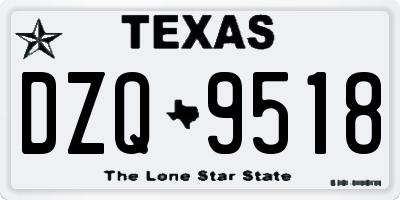 TX license plate DZQ9518