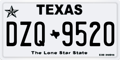 TX license plate DZQ9520