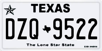 TX license plate DZQ9522