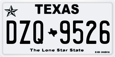 TX license plate DZQ9526