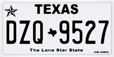 TX license plate DZQ9527
