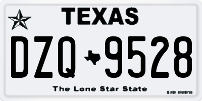 TX license plate DZQ9528