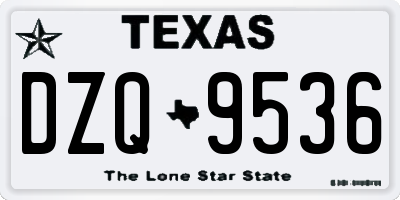 TX license plate DZQ9536