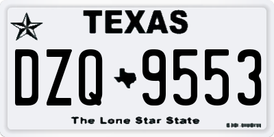 TX license plate DZQ9553
