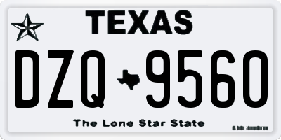 TX license plate DZQ9560