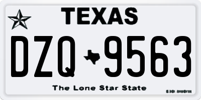 TX license plate DZQ9563