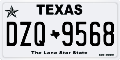 TX license plate DZQ9568