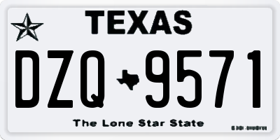 TX license plate DZQ9571