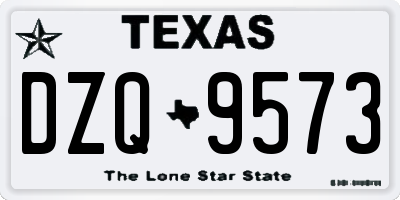 TX license plate DZQ9573