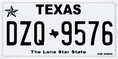 TX license plate DZQ9576