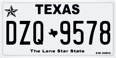 TX license plate DZQ9578