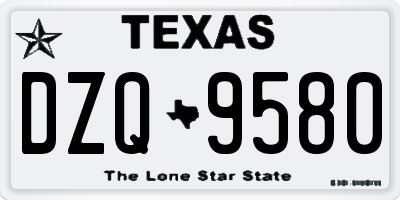 TX license plate DZQ9580