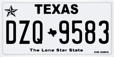 TX license plate DZQ9583