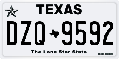 TX license plate DZQ9592