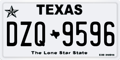 TX license plate DZQ9596
