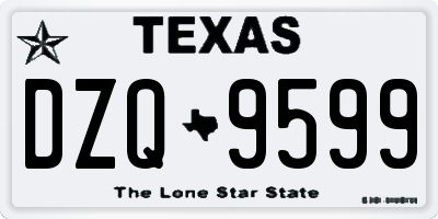 TX license plate DZQ9599