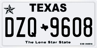 TX license plate DZQ9608