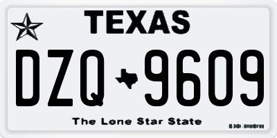 TX license plate DZQ9609