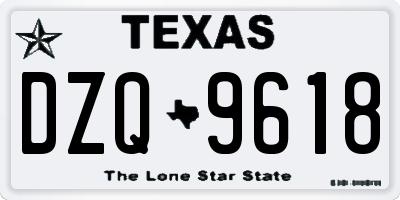 TX license plate DZQ9618