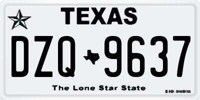 TX license plate DZQ9637