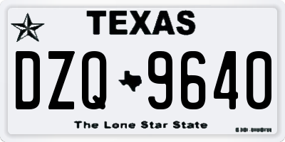 TX license plate DZQ9640