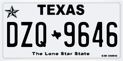 TX license plate DZQ9646