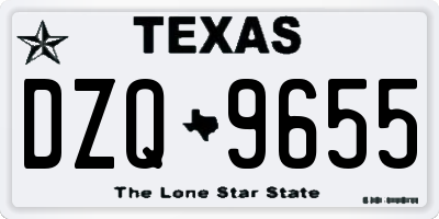 TX license plate DZQ9655