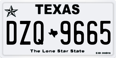 TX license plate DZQ9665