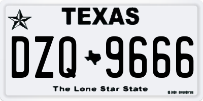 TX license plate DZQ9666