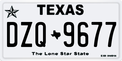 TX license plate DZQ9677