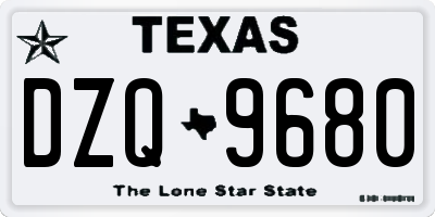 TX license plate DZQ9680